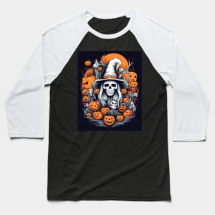 scary witch with pumpkins Baseball T-Shirt